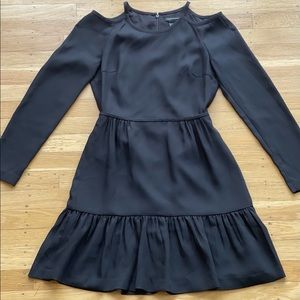 Club Monaco | Black Cut-Out Long Sleeve Dress | 00